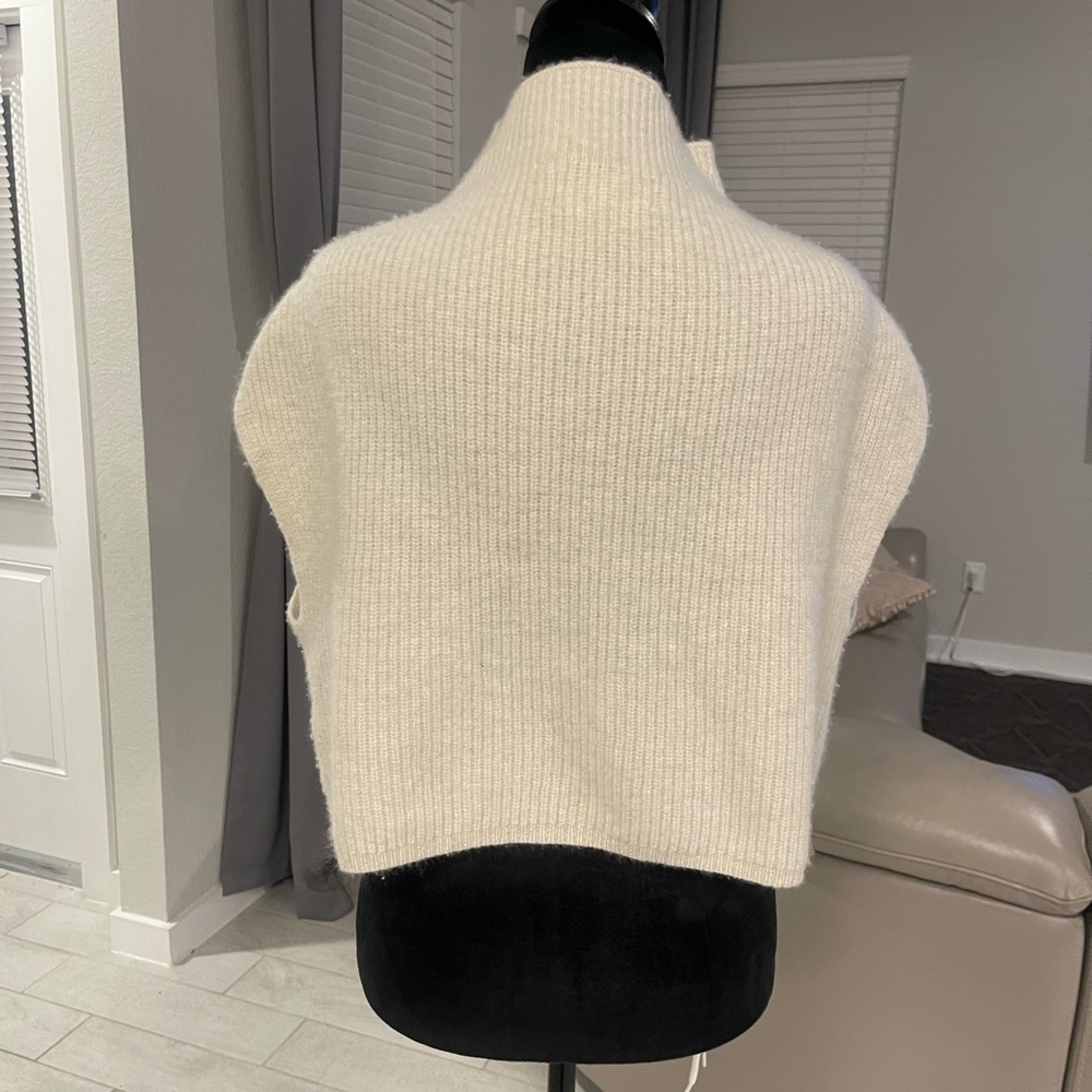 Anthropologie Enza Oversized Ribbed Cashmere Sweater Vest Small - Picture 3 of 7